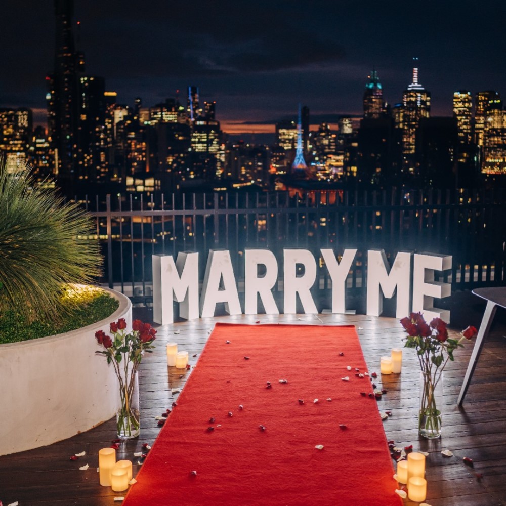 rooftop wedding proposal